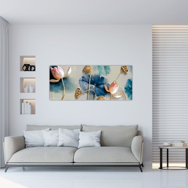 Tablou cu flori (120x50 cm)