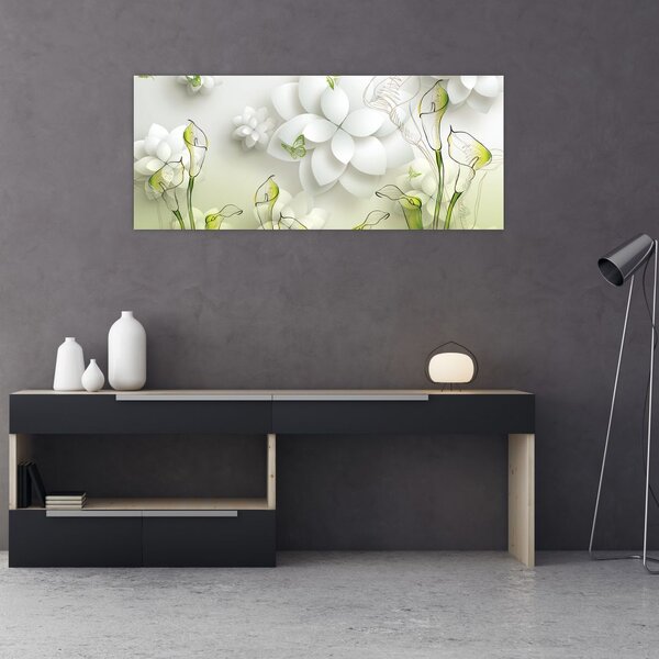 Tablou cu flori (120x50 cm)