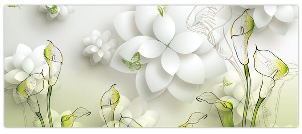 Tablou cu flori (120x50 cm)