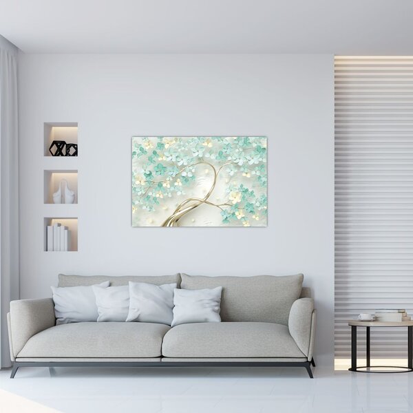 Tablou - Copac auriu înflorit (90x60 cm)