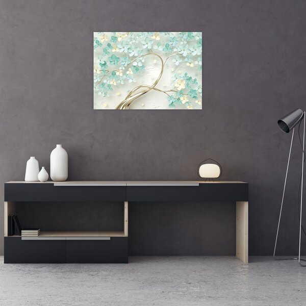 Tablou - Copac auriu înflorit (70x50 cm)