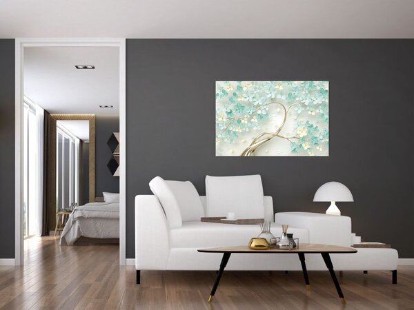 Tablou - Copac auriu înflorit (90x60 cm)