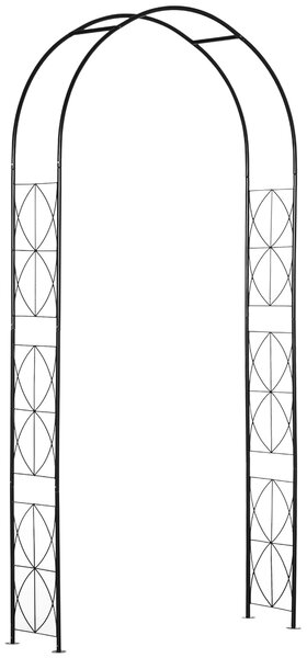 Outsunny Arc pentru Trandafiri și Plante Cățărătoare din Oțel, Arc de Grădină cu Suport pentru Plante, 114x30x230 cm, Negru | Aosom Romania