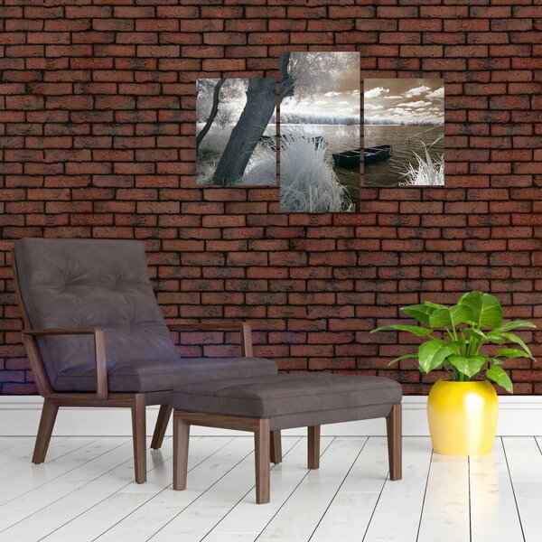 Tablou cu barca pe lac (90x60 cm)