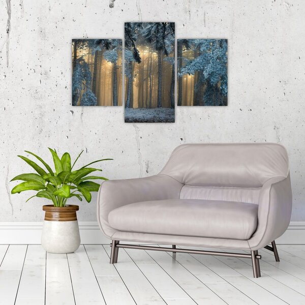 Tablou cu pădure înzăpezită (90x60 cm)