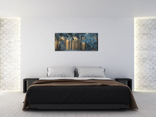 Tablou cu pădure înzăpezită (120x50 cm)