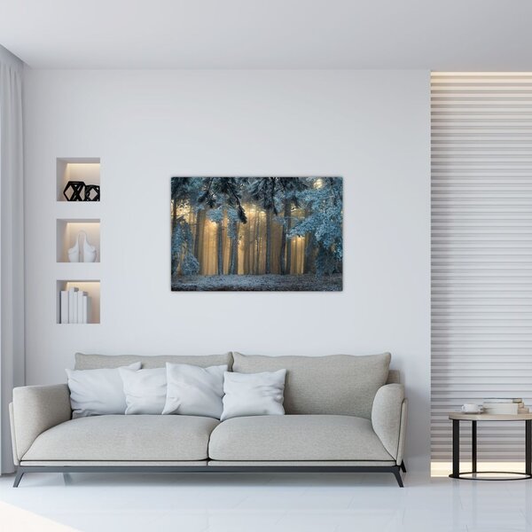 Tablou cu pădure înzăpezită (90x60 cm)