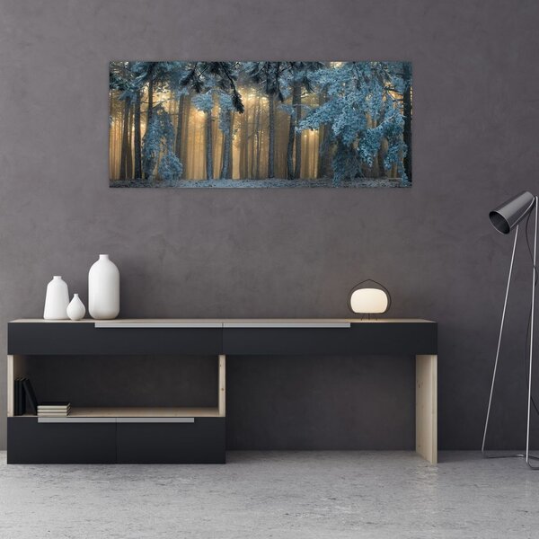 Tablou cu pădure înzăpezită (120x50 cm)