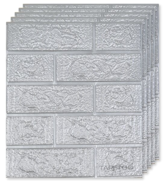 25 x Placi Mici Tapet 3D - 34 X 39 Cm "Argintiu" 3mm ( COD: 2-MIC )