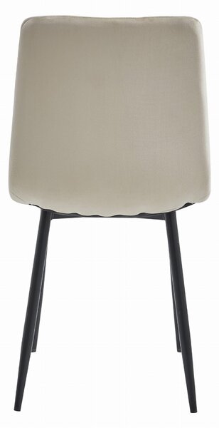 OFERTA Scaun de catifea bej LAVA cu picioare negre calitate II