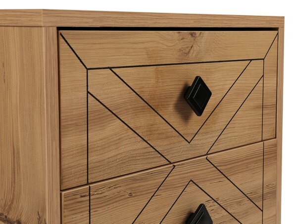 Noptiera Glynn Nightstand, Crem, 40x55x50 cm