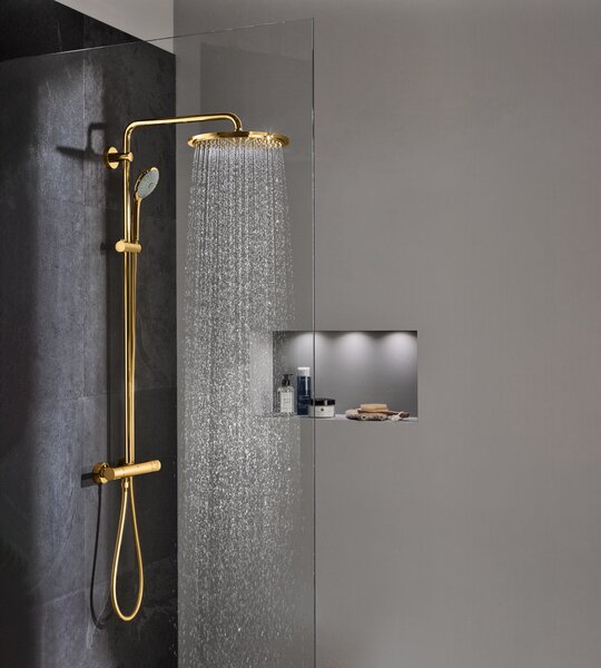 Grohe Euphoria set de duș perete cu termostat cu duș de ploaie Cool Sunrise 26075GL0