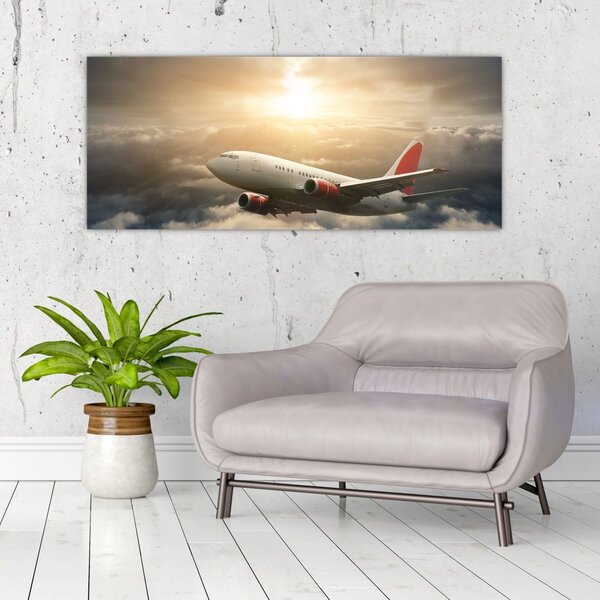 Tablou - Avion în nori (120x50 cm)