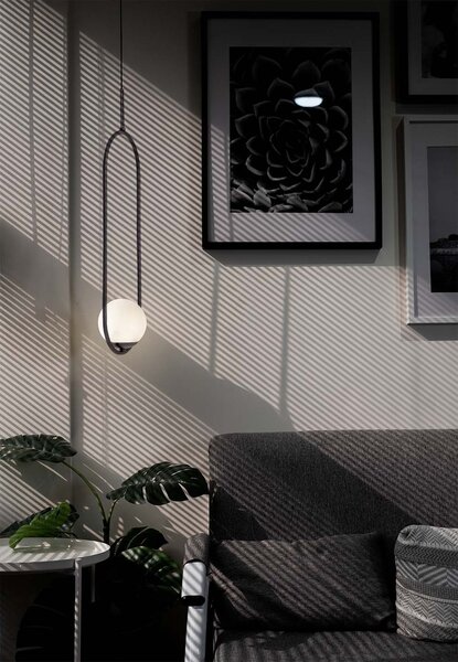 Kaja Parva lampă suspendată 1x40 W negru-lapte K-5100