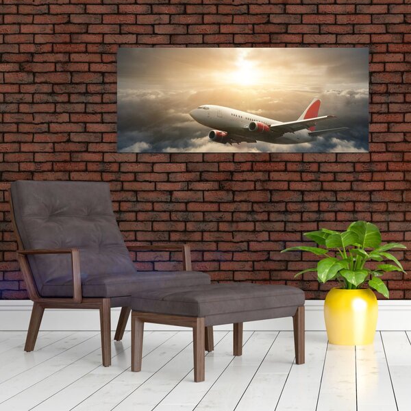 Tablou - Avion în nori (120x50 cm)