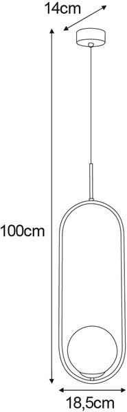 Kaja Venta lampă suspendată 1x40 W negru-chihlimbar K-5120