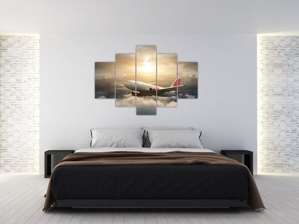 Tablou - Avion în nori (150x105 cm)