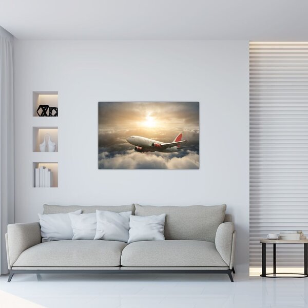 Tablou - Avion în nori (90x60 cm)