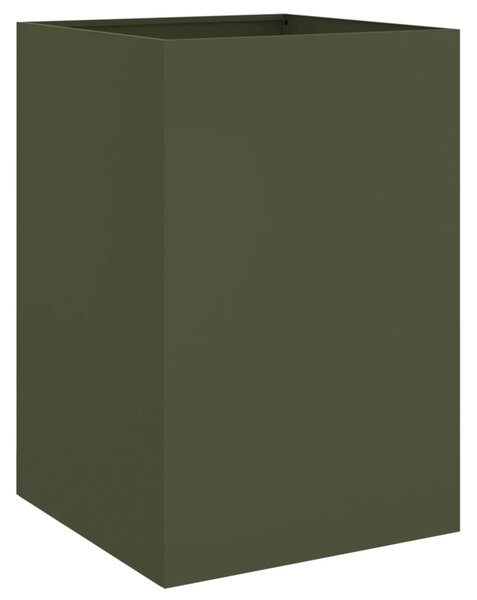Jardinieră, verde măsliniu, 52x48x75 cm, oțel laminat la rece