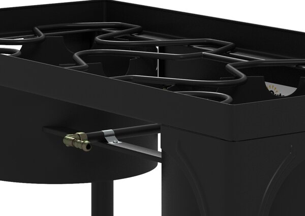 Outsunny Aragaz cu 2 Arzatoare cu Propan, 150.000 BTU de Inalta Presiune pentru Exterior pentru Gatit in Gradina, Camping, Prajire Curcani