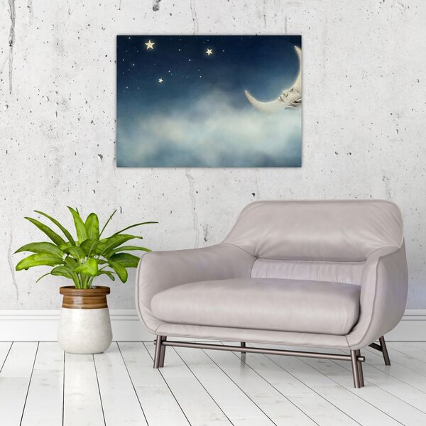Tablou - Luna cu stele (70x50 cm)