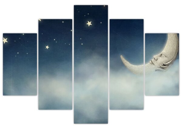 Tablou - Luna cu stele (150x105 cm)