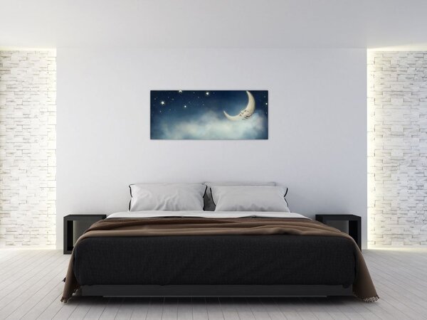 Tablou - Luna cu stele (120x50 cm)