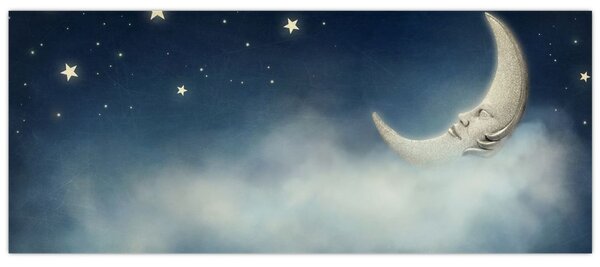 Tablou - Luna cu stele (120x50 cm)