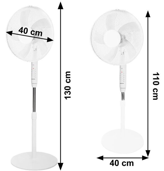 Ventilator stand 45 W cu telecomandă - alb
