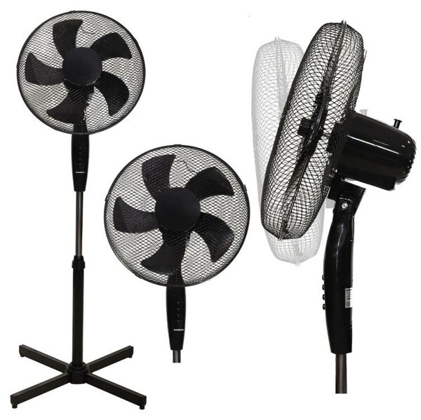 Ventilator stand cu 5 pale - negru 45 W