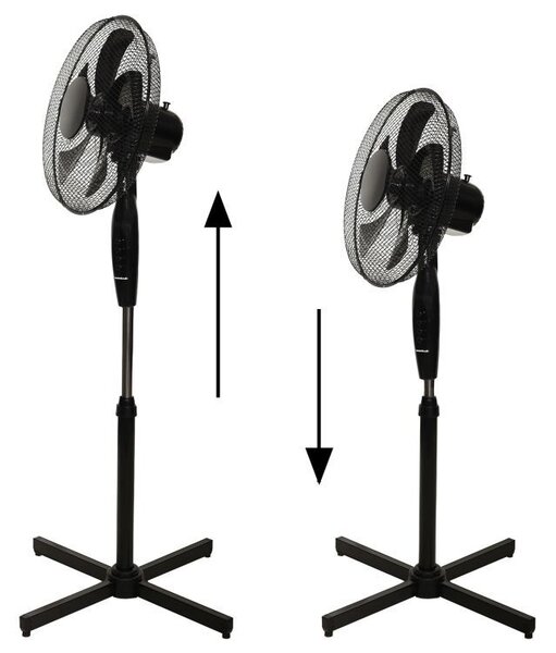 Ventilator stand cu 5 pale - negru 45 W
