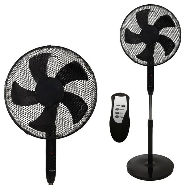 Ventilator stand 45 W cu telecomandă - negru