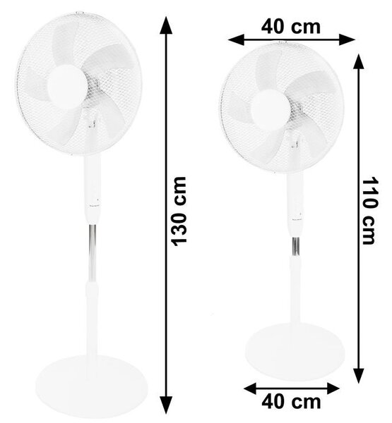Ventilator stand cu 5 pale - alb 45 W