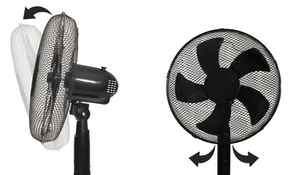 Ventilator stand 45 W cu telecomandă - negru