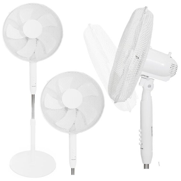 Ventilator stand cu 5 pale - alb 45 W