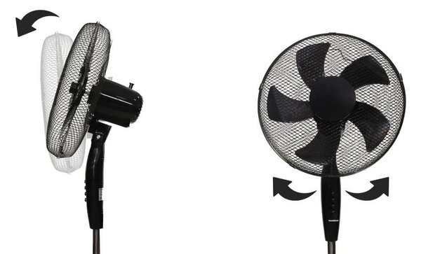 Ventilator stand cu 5 pale - negru 45 W