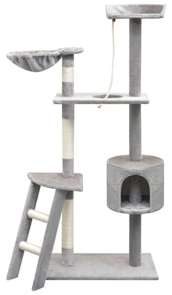 Ansamblu pisici, stâlpi cu funie de sisal, 150 cm, gri
