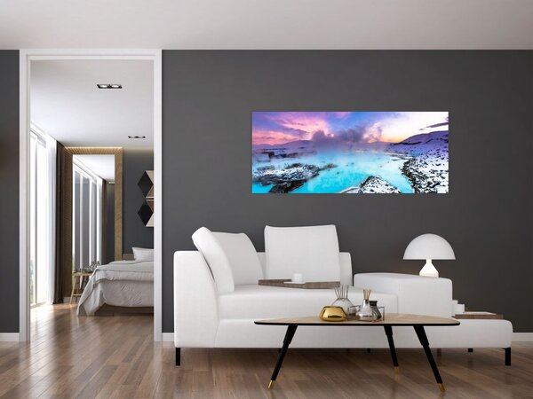 Tablou - Laguna albastră din Islanda (120x50 cm)