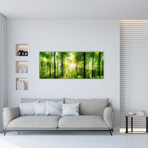 Tablou - Răsărit în pădure (120x50 cm)