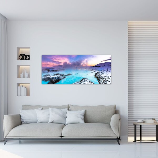 Tablou - Laguna albastră din Islanda (120x50 cm)