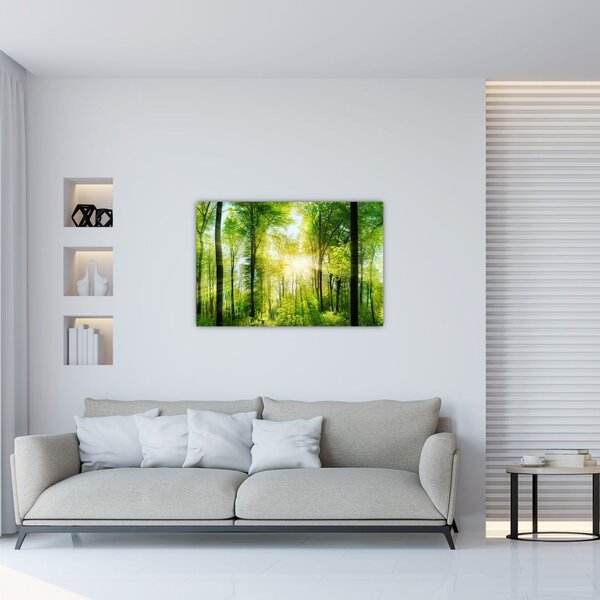 Tablou - Răsărit în pădure (90x60 cm)