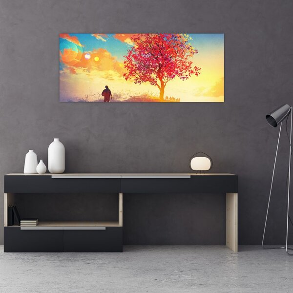 Tablou - casa în deal (120x50 cm)