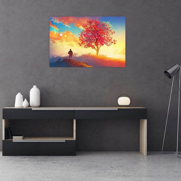 Tablou - casa în deal (90x60 cm)