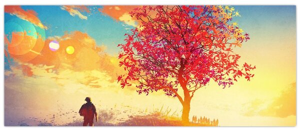 Tablou - casa în deal (120x50 cm)