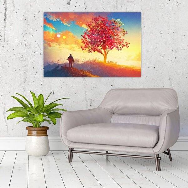 Tablou - casa în deal (90x60 cm)