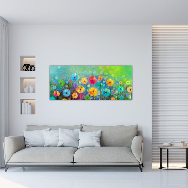 Tablou - Flori abstract (120x50 cm)
