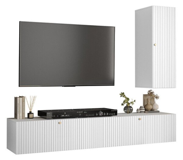 Set de living Anulio VI, Alb, MDF, PAL laminat, 36 kg
