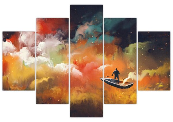 Tablou - Om navigând prin spațiu (150x105 cm)