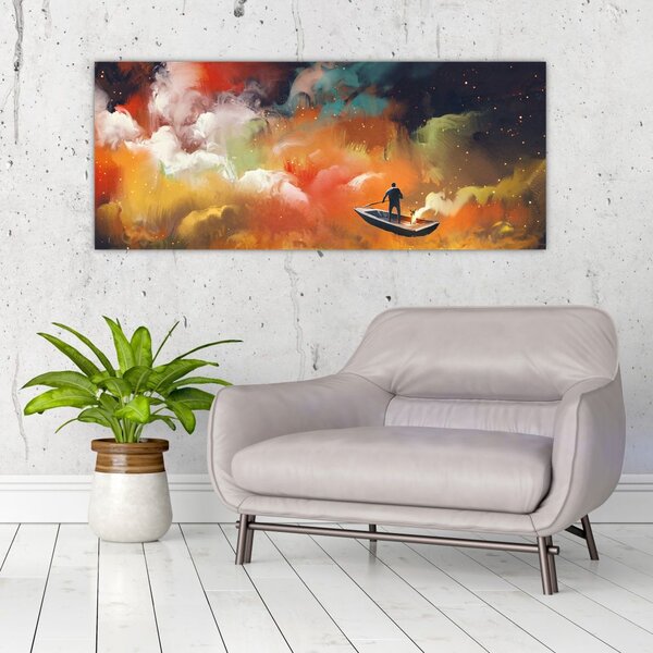 Tablou - Om navigând prin spațiu (120x50 cm)