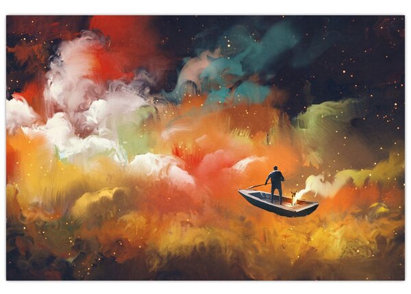 Tablou - Om navigând prin spațiu (90x60 cm)